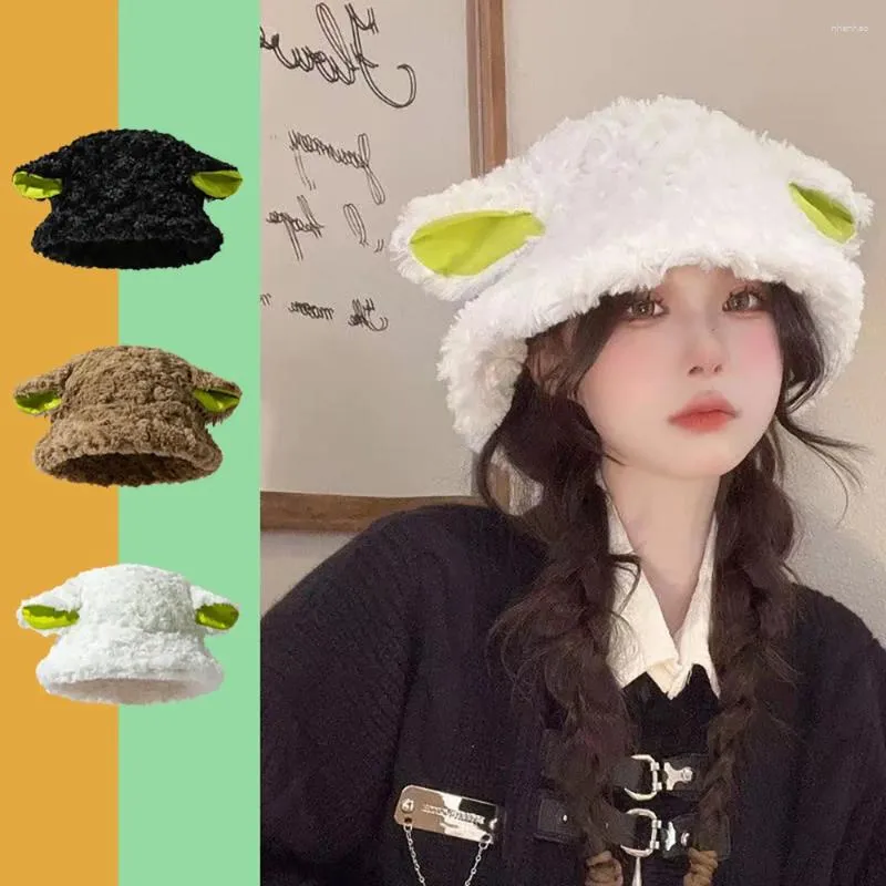 Berets Hiver Hat Girl Agneau Hair Fisherman Sweet Niche polyvalent mignon confortable moutons d'oreilles de mouton