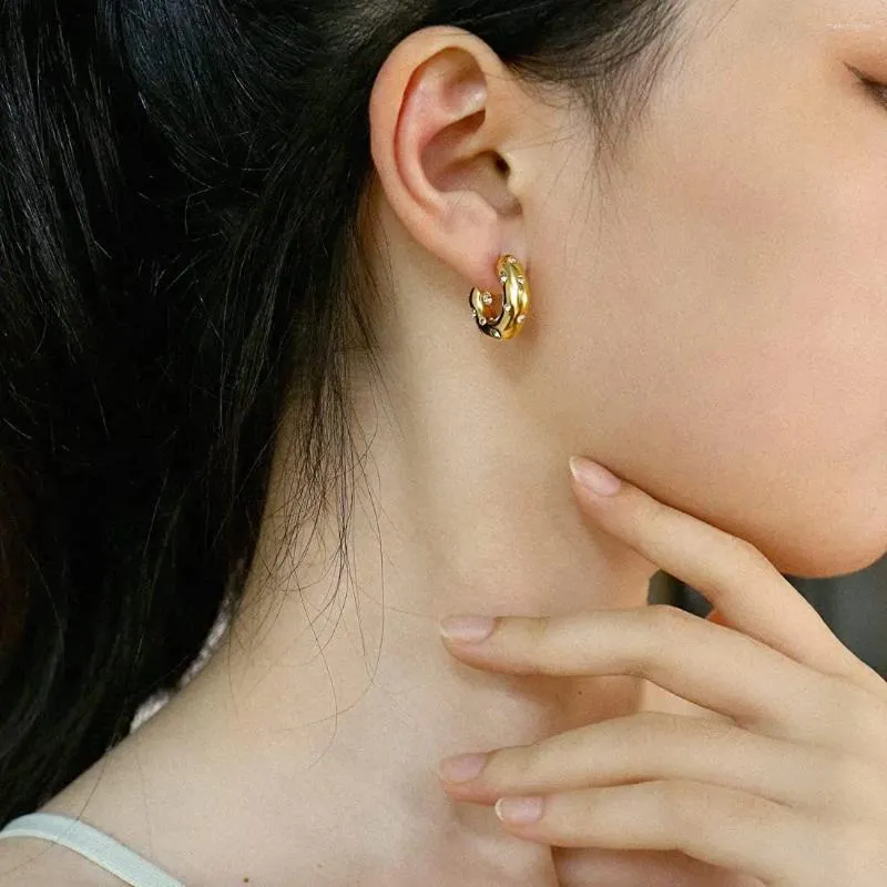 Boucles d'oreilles créoles Moissanite en forme de C pour femmes et filles, en acier inoxydable, Piercing à la mode, bijoux cadeaux, achats en ligne indiens