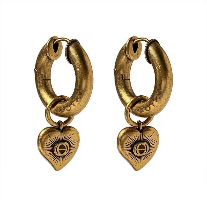 Designer's Love Earrings Made of Antique Bronze with a Fashionable and Trendy Design Sense