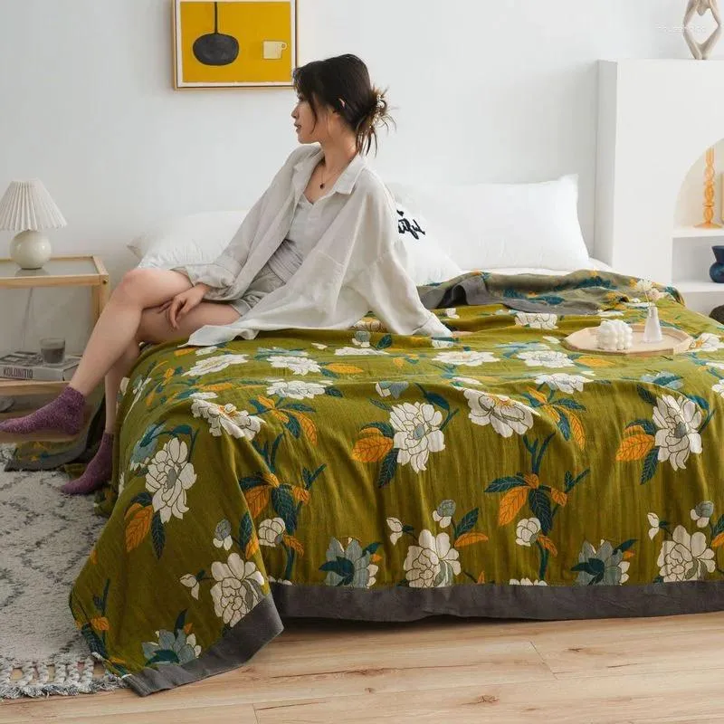 毛布居心地の良いモスリン投げ毛布綿フルクイーンキルティングベッドリネンソファ夏の寝具カバーレットベッドシート