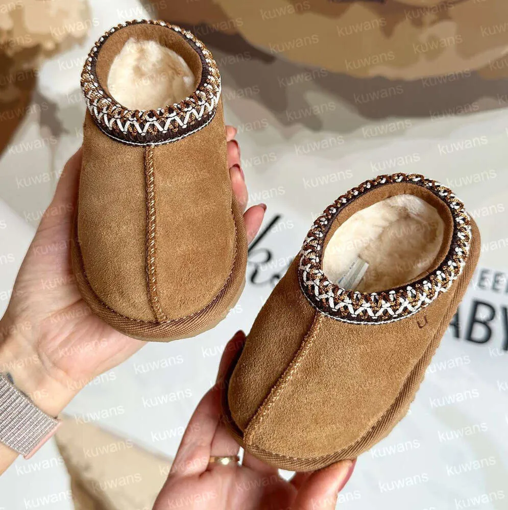 Kids Toddler Tasman II Slippers Tazz Baby Shoes Chestnut Fur Slides Sheepskin Shearling Classic Ultra Mini Boot Winter Mules Slip-on Wool Little Big 1005UI