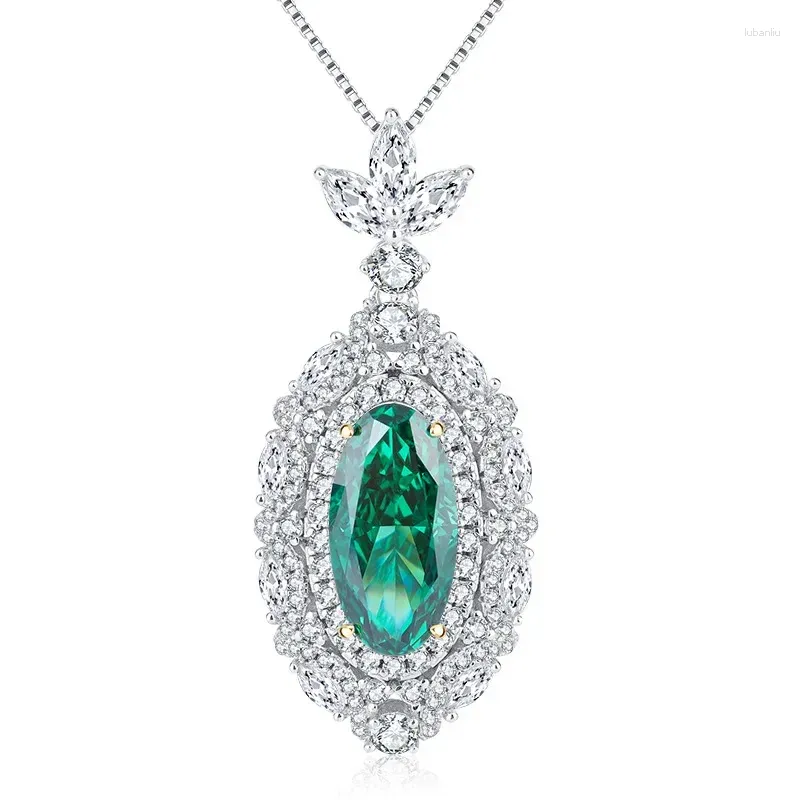 Chains Fashionable Temperament S925 Silver High Carbon Diamond High-end Jade Women's Pendant Necklace 8 16 Wedding Jewelry Wholesale