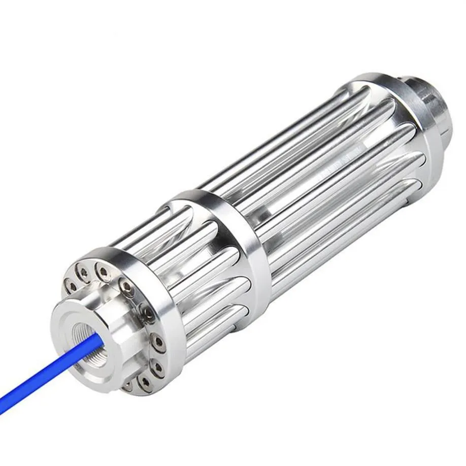 Potente torcia puntatore laser blu 450nm 10000m Puntatori laser focalizzabili Lazer Torcia elettrica Fiammifero bur jllzii2297