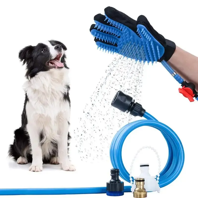 Tillhandahåller multifunktion Pet Supplies Bath Shower Spray Dog Cat Massage Grooming Tool Grooming Brush Glove Cleaning For Puppy Washing