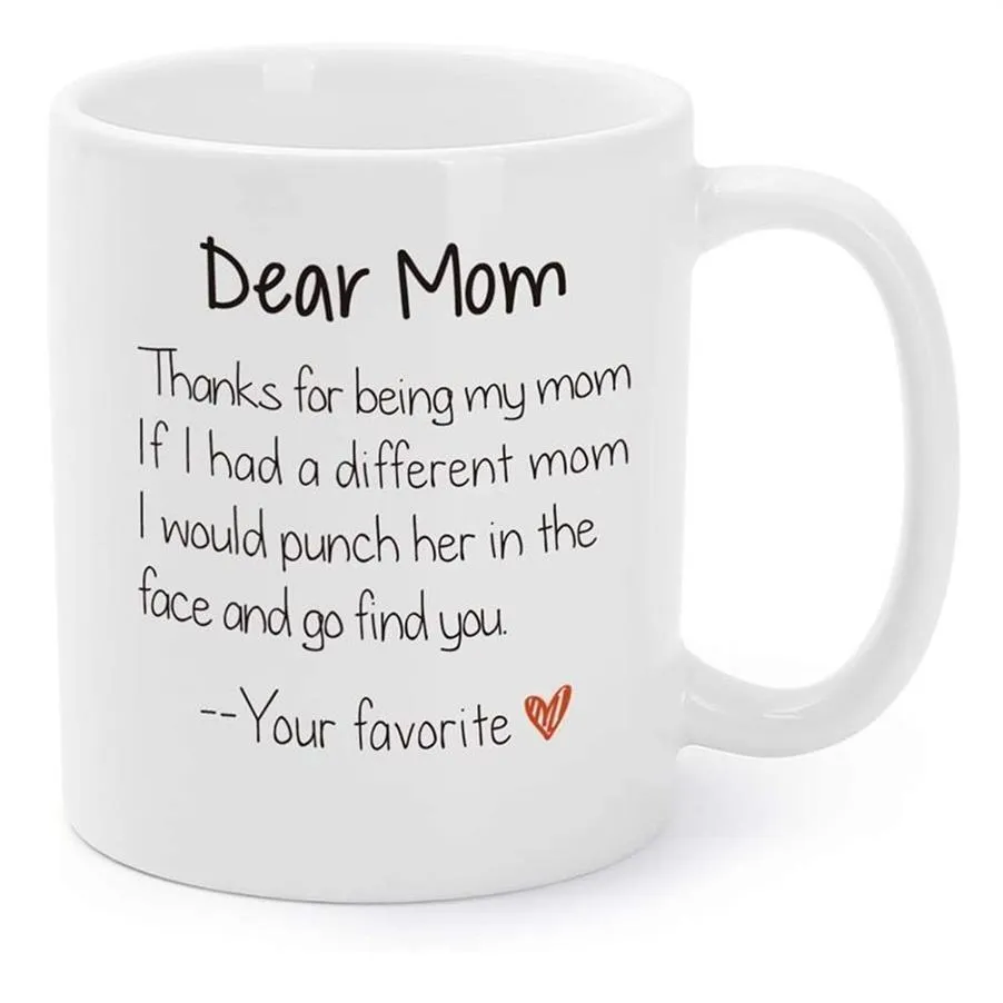 Valentines Day Gift Mugs for Mother Funny Mommy Xmas Holiday Birthday Presents Thanks For Being My Mom Gag Coffee Tea Cups 11 O T2340v