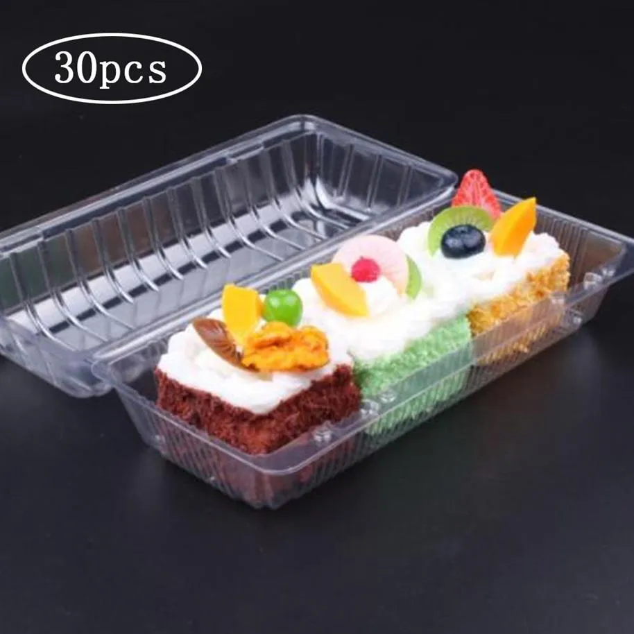 30PCSクリアプラスチックカップケーキボックスとパッケージ透明な使い捨て寿司