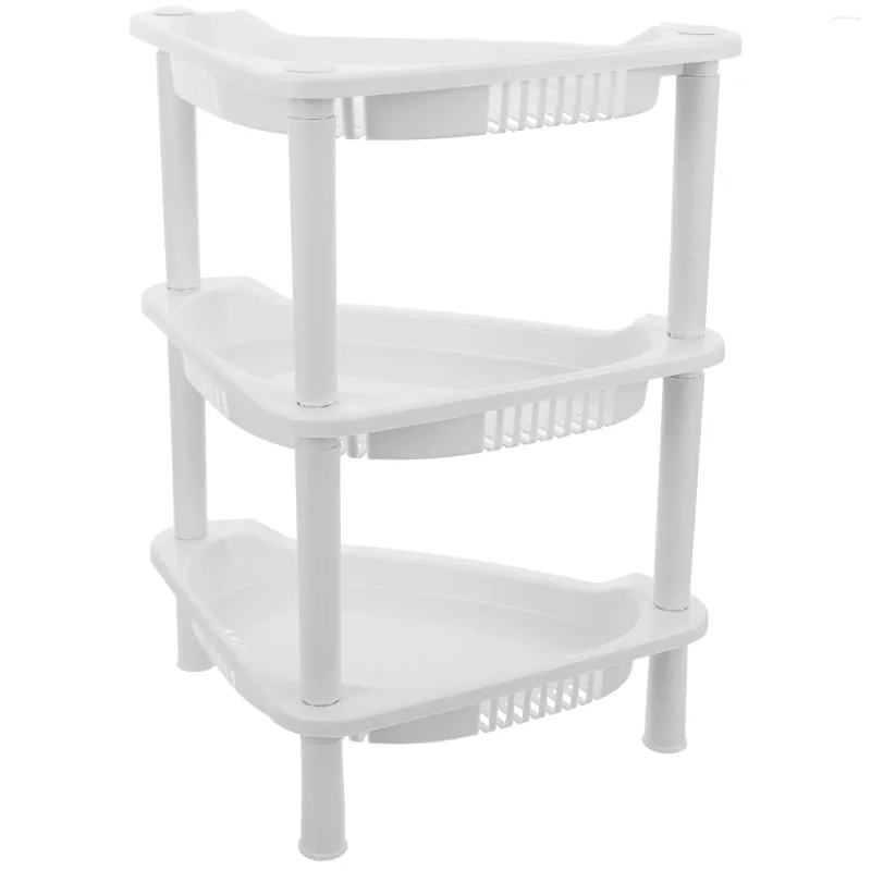 Hooks Layer Plastic Small Storage Shelves Basket Corner Shelf Organizer Desk Stand Rack Bathroom Household Kitchen