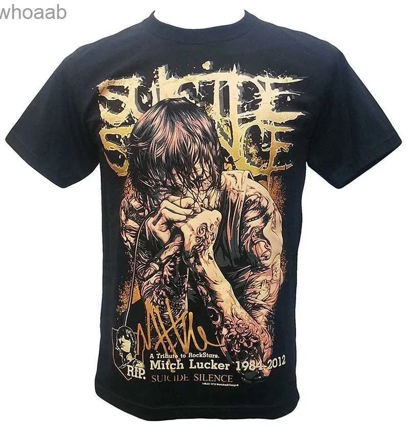 Camisetas para hombres Camisetas de la empresa Mitch Lucker Suicide Silence Músico estadounidense y cantante principal Camiseta negra Cuello redondo Casual Camisetas cortas 240130