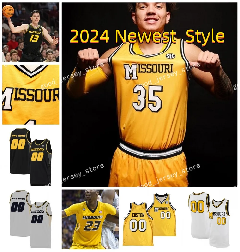 Missouri Tigers Custom Mens 2024 Stitched Basketball Jersey
