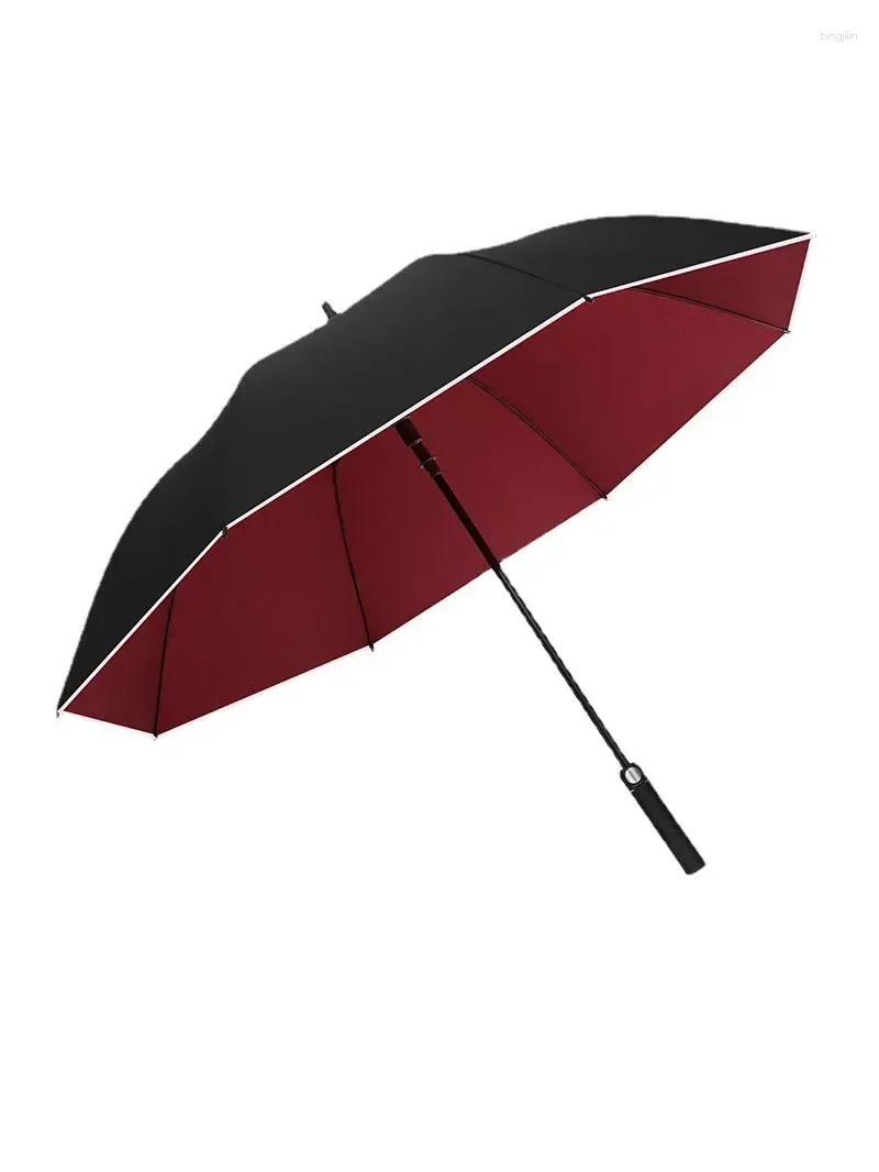 Paraplyer förstärkta affärer Svart paraply män vindtät stor bil sol utomhus skydda chuva parapluie regnware sol