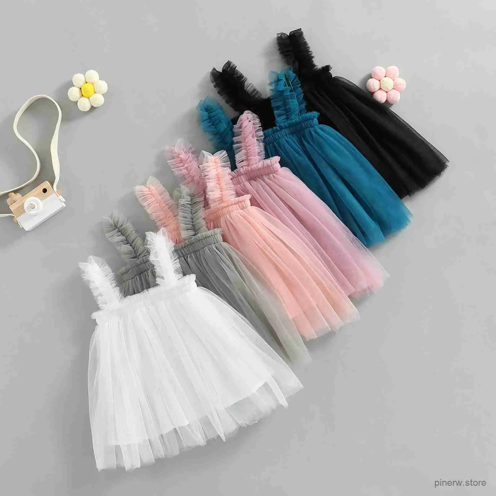 Girl's Dresses Summer Dress Cute Sleeveless Strap Tulle Baby Girl Dress First Birthday Girl Party Princess Dresses Baby Girl Clothes