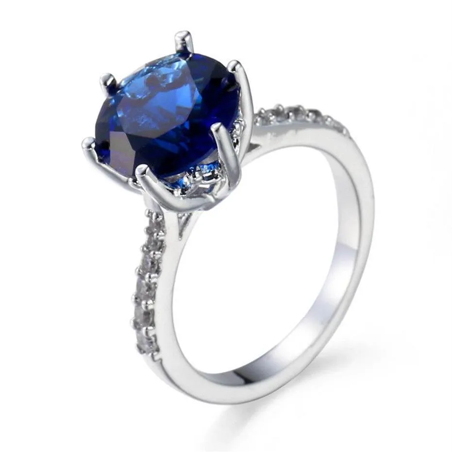 Tanzanite Edelsteen Ringen voor Vrouwen 925 Sterling Zilveren Ring Geboortesteen Engagement Wedding Romantische Valentines Sieraden New2321