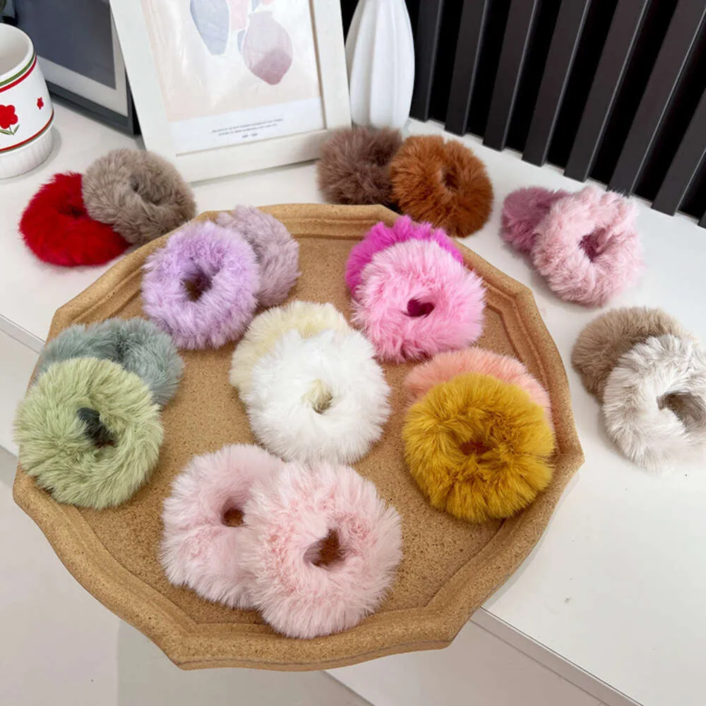 Queue de cheval haute multicolore ~ boucle en peluche, jolie corde en peluche, bande de cravate coréenne audacieuse, accessoires pour cheveux, bricolage, automne/hiver