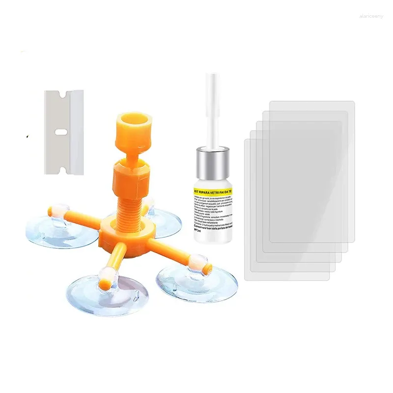Car Wash Solutions Windshield Repair Kit - With Pressure Syringes For Fix Chips Cracks Bulls-Eye Star-Shaped And Half-Moon
