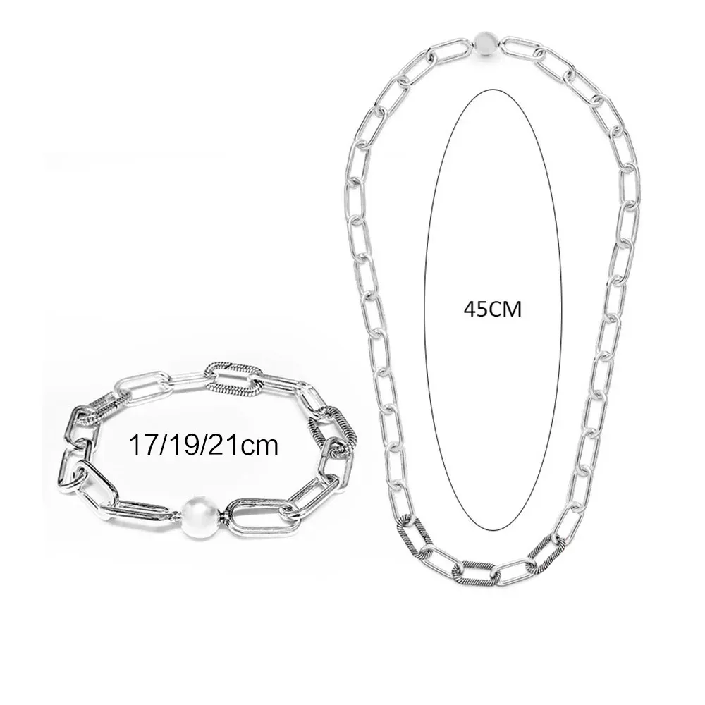 Colliers 2021 nouveau 925 en argent Sterling chaîne collier pour les femmes à porter cerceau chaîne avec moi série charmes bijoux de mode