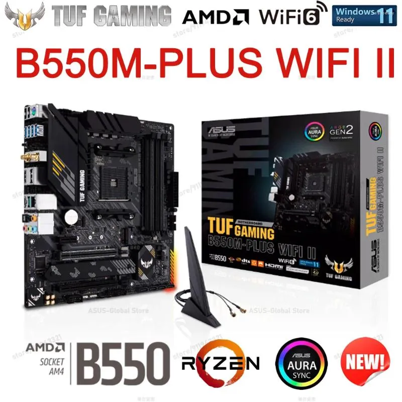 لوحات الأم Socket AM4 Motherboard ASUS TUF Gaming B550M Plus WiFi II DDR4 Mainboard Ryzen 3000 5000 Series CPU سطح المكتب 128GB AMD B550