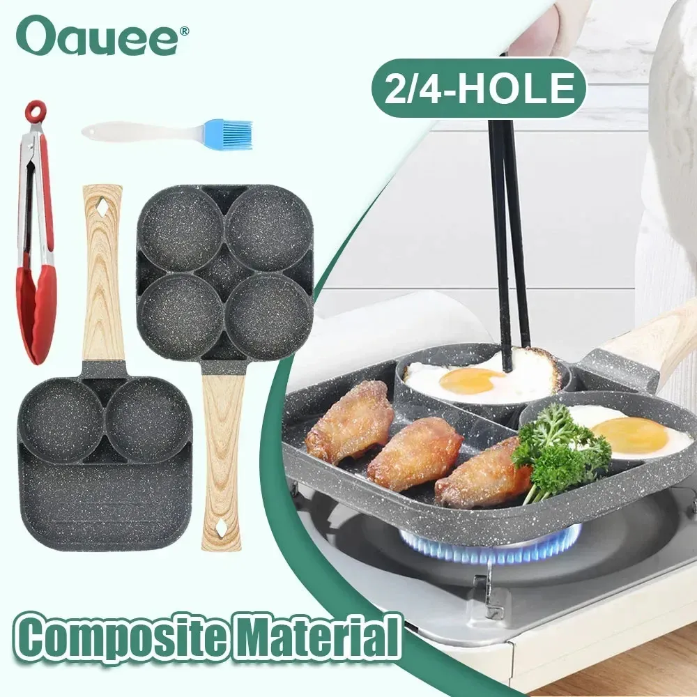 24-Hole Frying Pot Pan Thickened Omelet Pan Non-stick Egg Pancake Steak Pan Cooking Egg Ham Pans Breakfast Maker Cookware Pan 240130