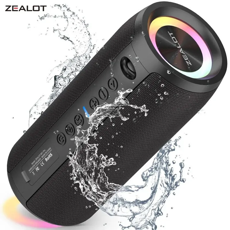 Zealot S51Pro 40W Hightooth SER 3D 스테레오베이스 Bluetooth 휴대용 IPX5 방수 적합한 TWS 붐 박스 240125