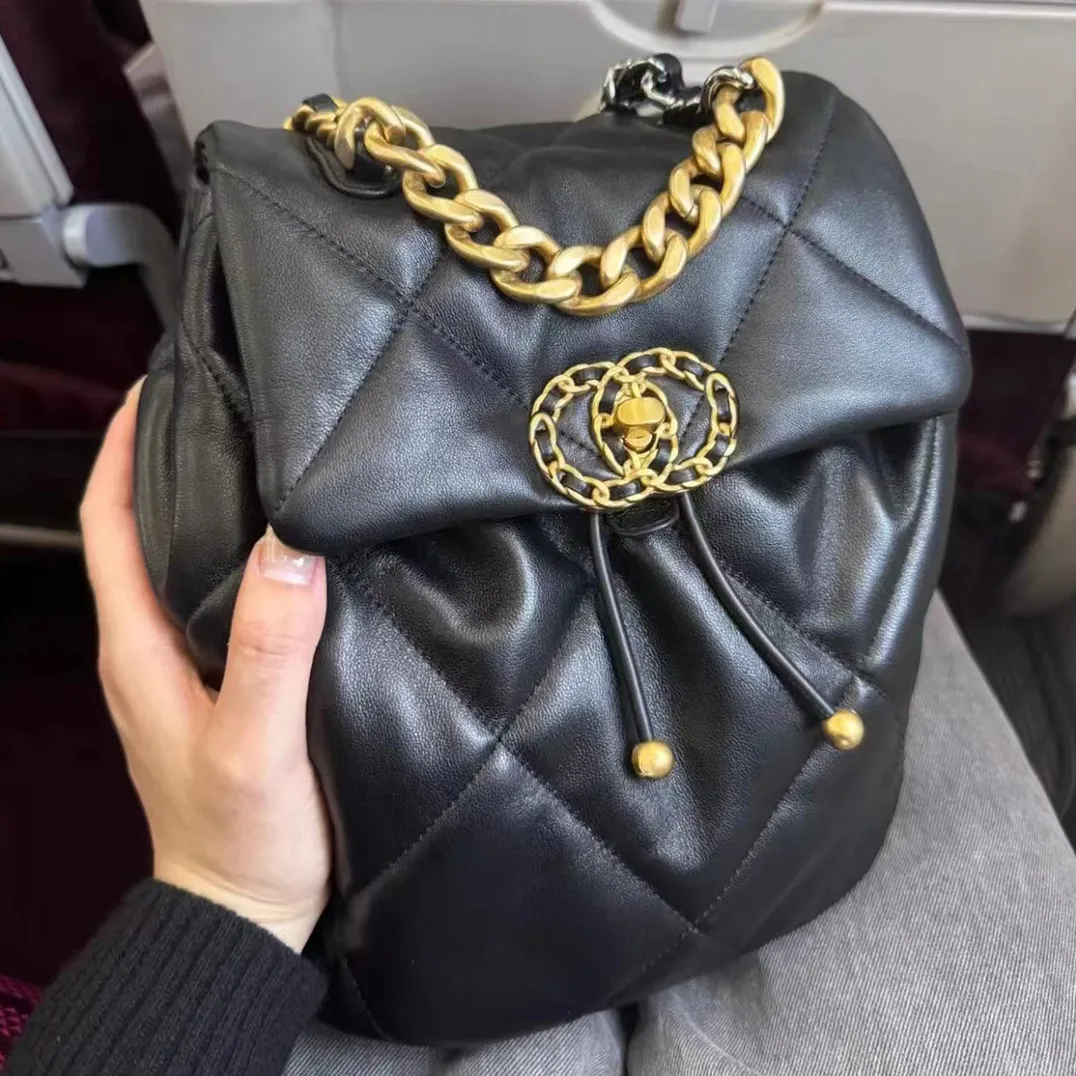 Женские дизайнерские сумки, новый рюкзак с ромбовидной решеткой, сумки серии 19bag, модная сумка из овчины для женщин