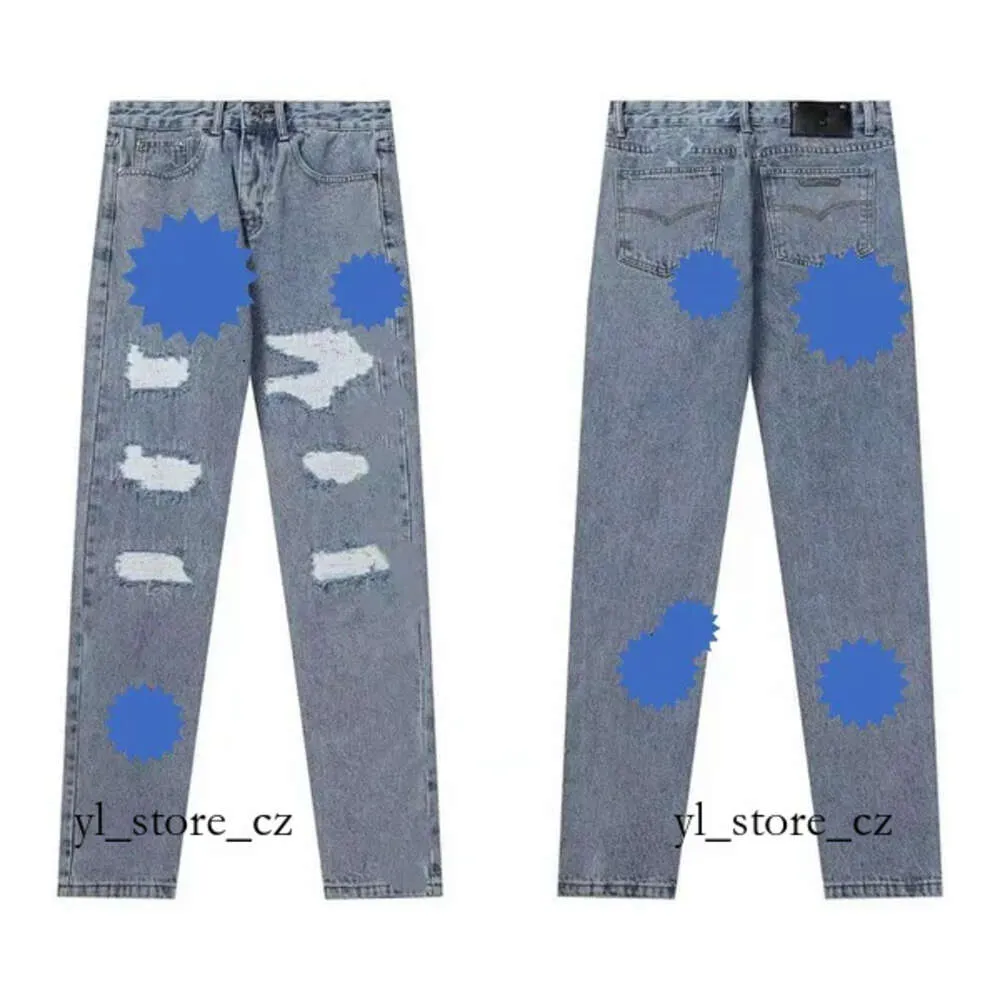 Chromees Hearts Jean Designer Make Old Washed Jeans Chrome Straight Trousers Heart Letter Prints for Kusbi Jeans Women Men Casual Long Style Chrome Purple Jeans 2894