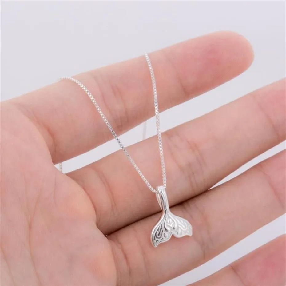 Pendant Necklaces Fashio Sliver Cute Jewelry Whale Tail Fish Charm For Women Mermaid Pendants Birthday GiftsPendant235t
