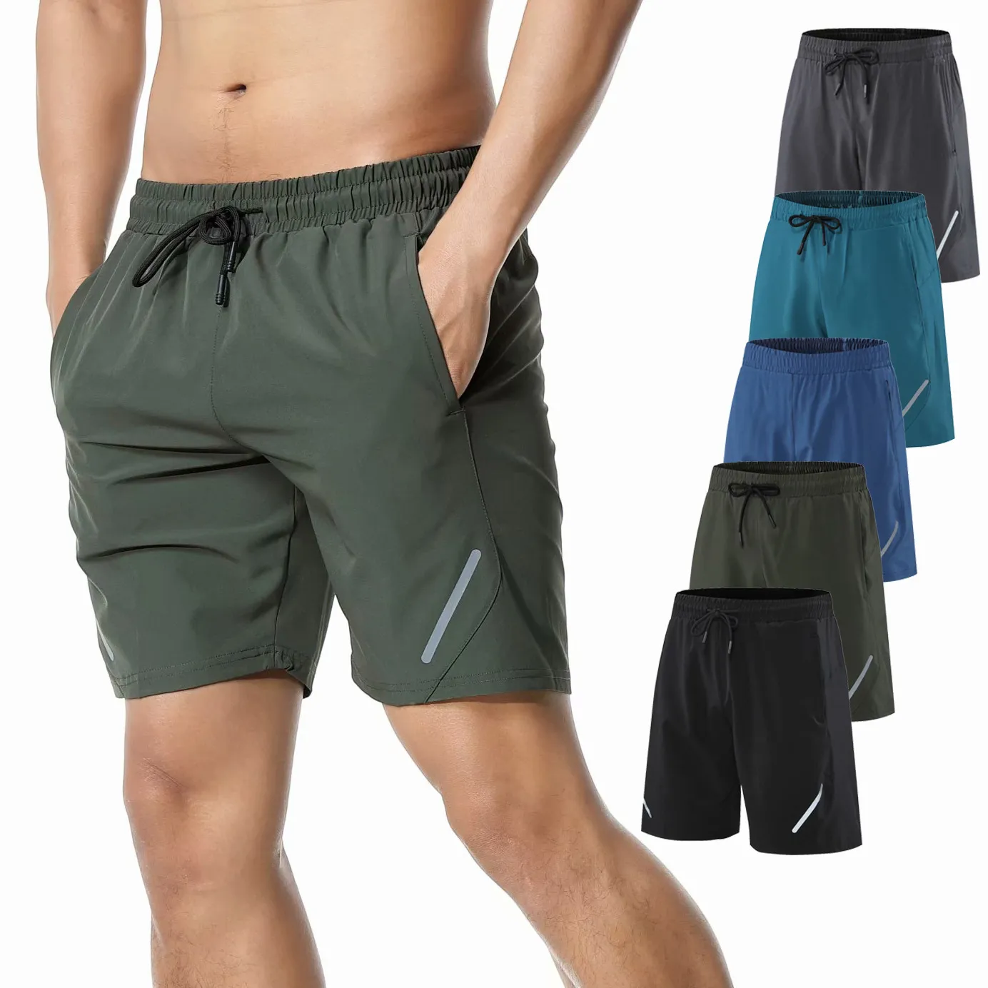 Calças masculinas de yoga calções esportivos verão casual capris calças de fitness esportivas de secagem rápida calças esportivas de corrida