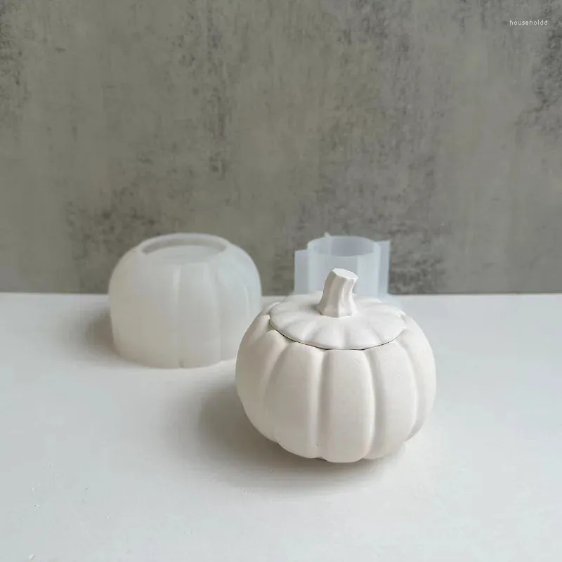 Craft Tools Pumpkin Jar With Lid Silicone Mold Halloween Jewelry Storage Box Plaster DIY Handmade Epoxy Resin Crafts Flower Pot