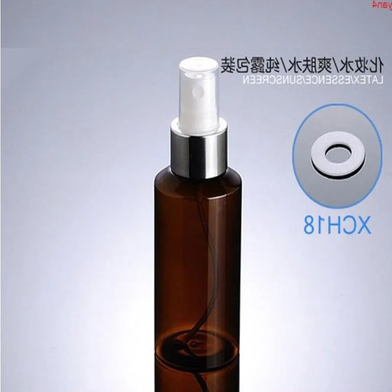 300st/Lot Plastic Amber 100 ml Pet Empty Spray Bottle For Make Up and Skin Care Refillable BottleGoods NRPAX