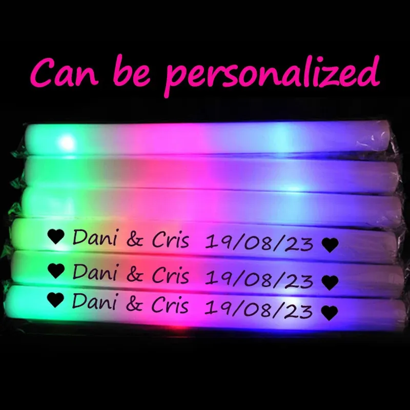 12/15/30/60pcs Glow Sticks Kolor Kolor RGB LED GLOW PITA STITH TUBE DARMOWE ŚWIATŁO DLA ŚWIECIEJ BINDALD Party Wedding Materies 240118