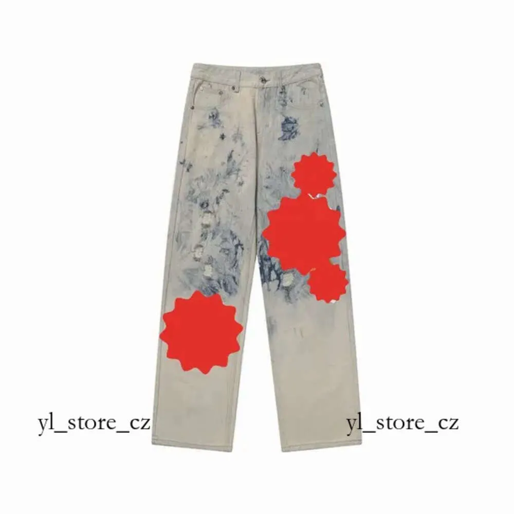 2023 Designer Mens Chrome Hearts Jeans High Street Purple dla mężczyzn Haftowe spodnie damskie groźne dżinsowe dżinsowe chrome chrome serca 5616