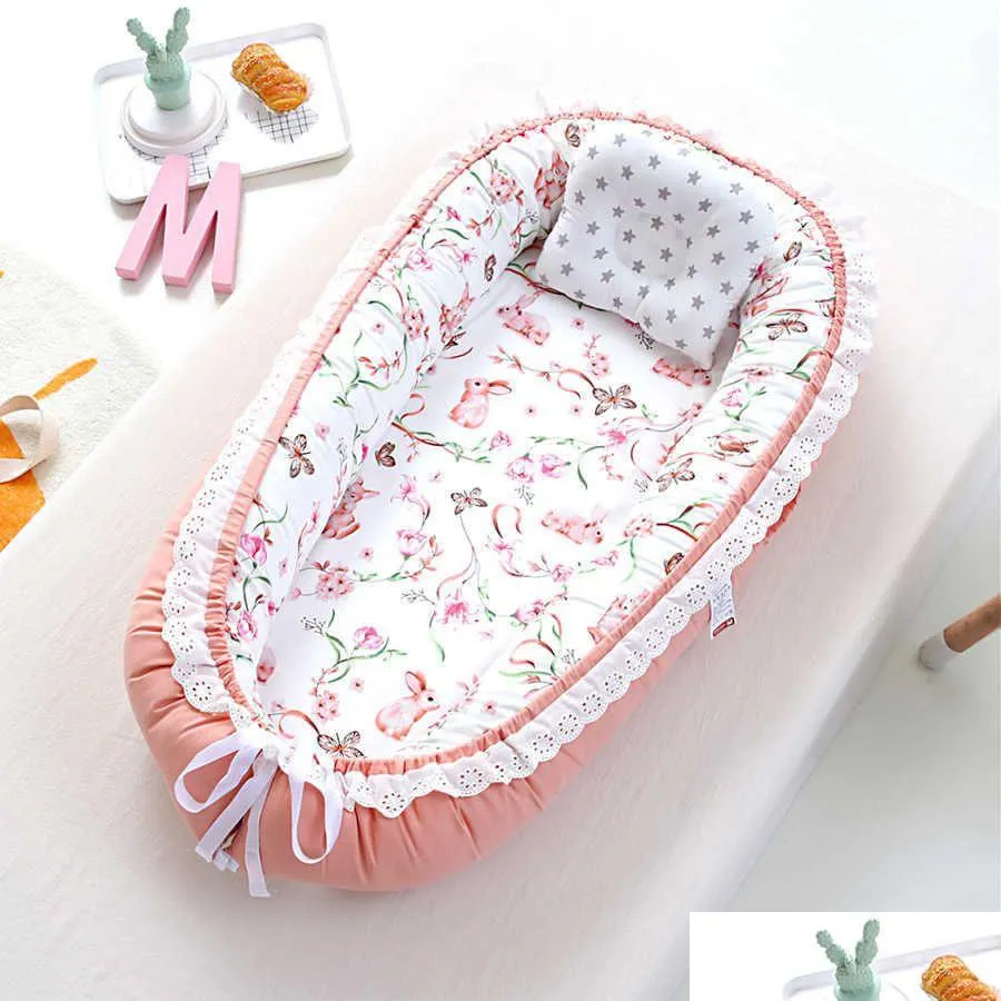 Baby Cribs Playpen Travel Nest Pordelable Bedle Cradle Nowonarodzone ogrodzenie łóżeczka dla dzieci bassinet upuszczenie dostawy żłobka macierzyńska pościel OTVFS