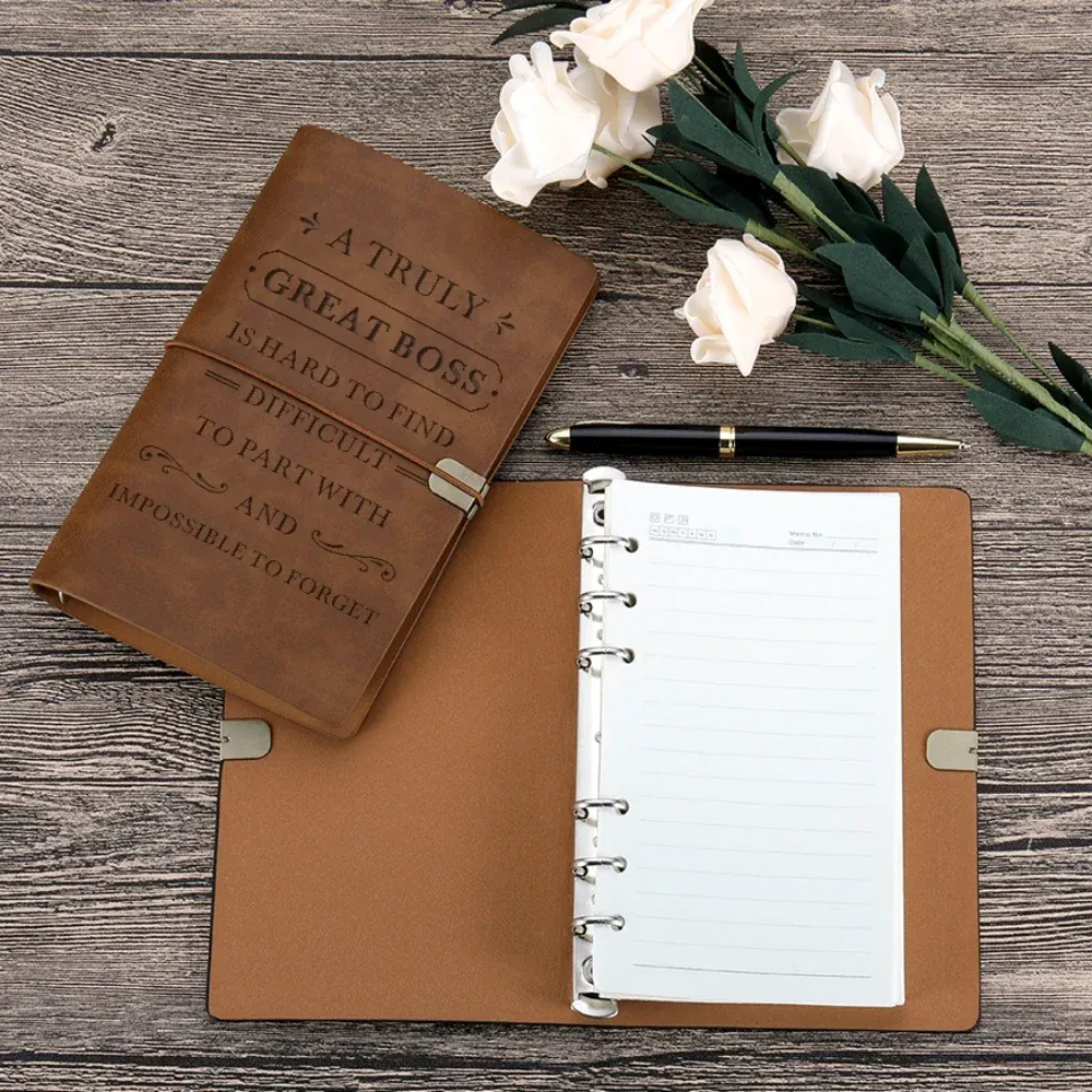 Jewelry Leather Journal Boss Appreciation Gifts for Men Women Coworker Refillable Notebook Retirement Farewell Christmas Birthday Gift