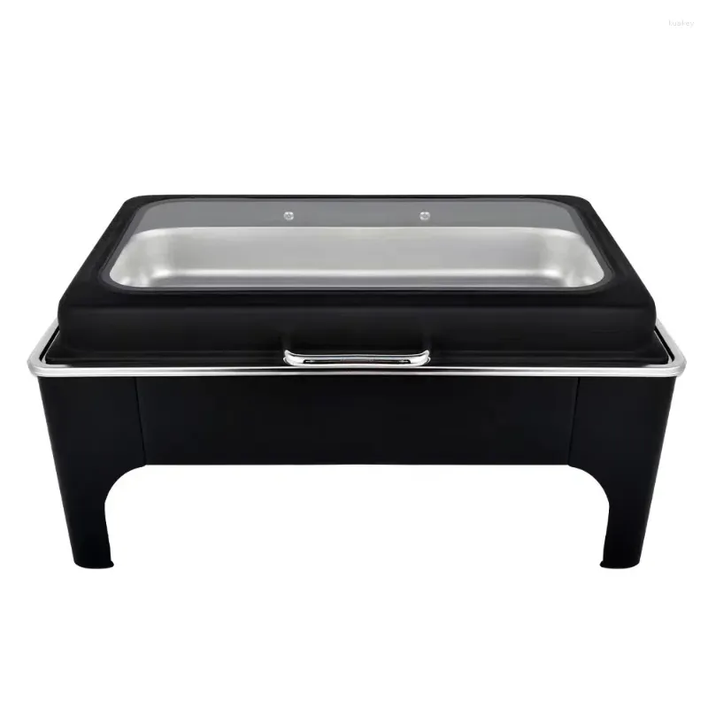 Ensembles de vaisselle Type 9L Premium noir en acier inoxydable réchaud Buffet poêle chauffe-plat pour la maison Restaurant El Party