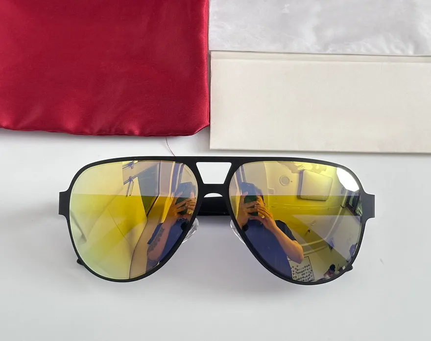 Matowe czarne złote lustro pilotażowe okulary przeciwsłoneczne 2252 Męskie luksusowe okulary przeciwsłoneczne moda letnie sunnies sonnenbrille UV Ochrona Eyewear z pudełkiem