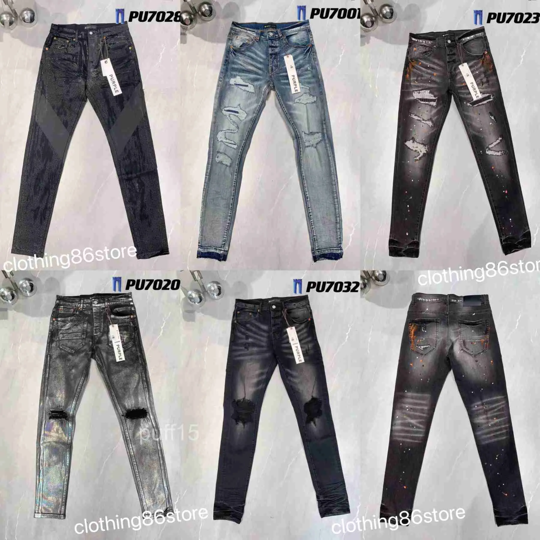 Purple Jeans Denim Trousers Mens Jeans Designer Jean Men Black Pants Highend Quality Straight Design Retro Streetwear Casual Sweat 9CG7 X4UW
