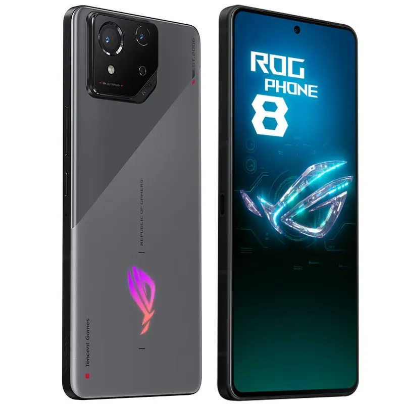 Téléphone portable de jeu d'origine Asus ROG 8 5G intelligent 12 Go 16 Go RAM 256 Go ROM Snapdragon 8 Gen3 50MP NFC Android 6,78 "165 Hz AMOLED écran d'empreinte digitale ID téléphone portable étanche