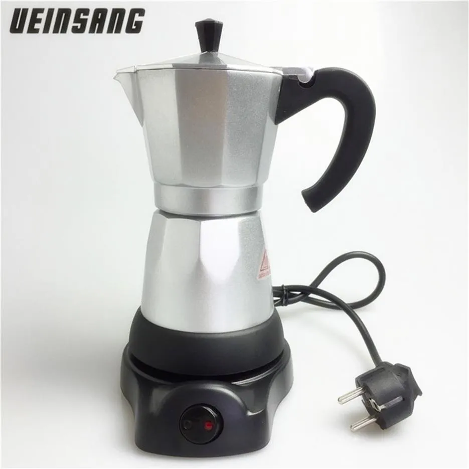 6cups 300ml Electric Coffee Maker Aluminum Material Coffee Pots Moka Pot Mocha coffe Machine v60 Coffee Filter Espresso Maker T2002988