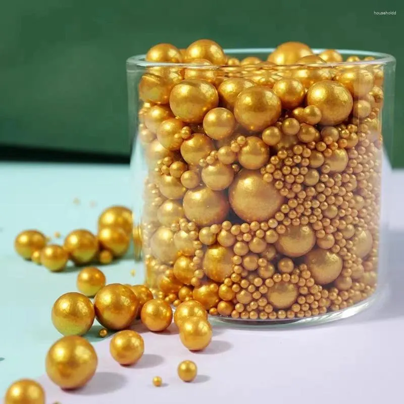 Feestbenodigdheden 20G eetbare gouden snoep kralen topper cake decoratie ballen bakken bruiloft verjaardag zoete decor