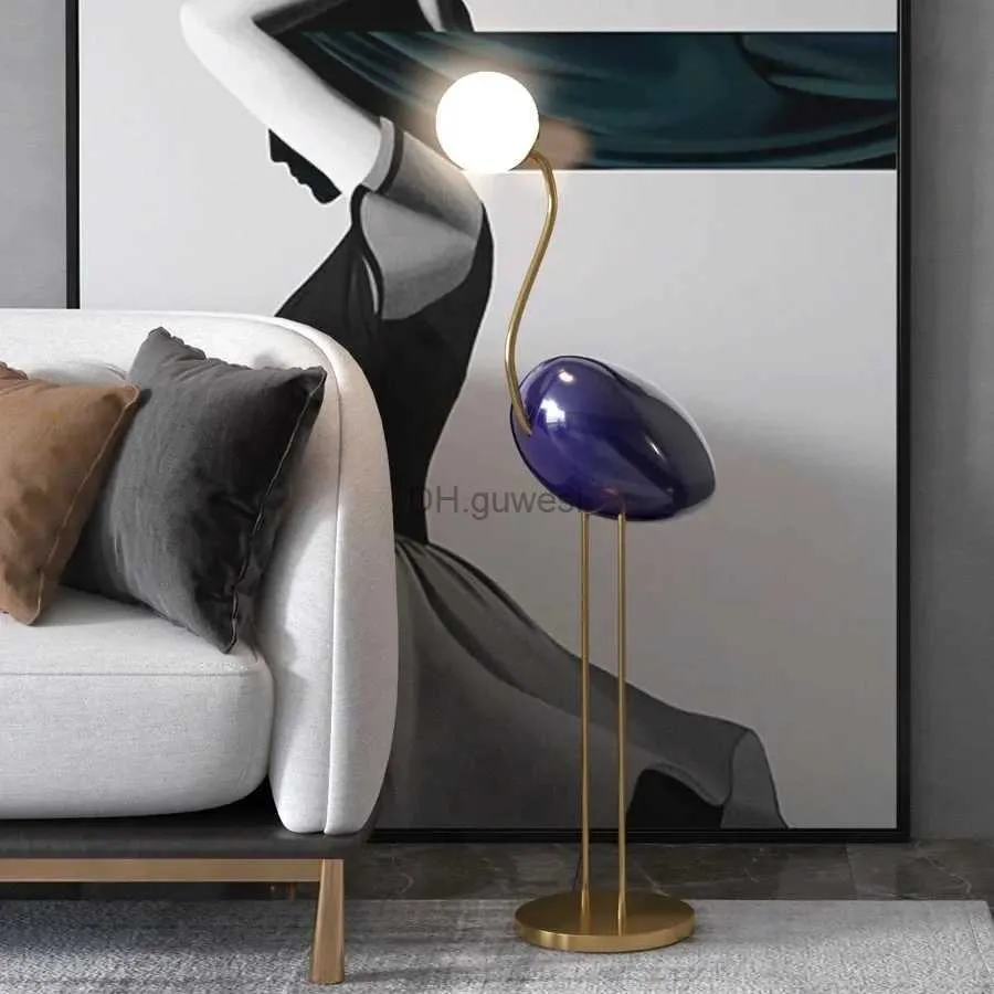 Lampy podłogowe Nordic Minimalistyczna sztuka Flamingo Szklany szklany Lampa LED Lampa podłogowa salon Dekor DECA SOFA SOFA STATY STADY ŚWIĘTA SYPIALNIE Lampka nocna YQ240130