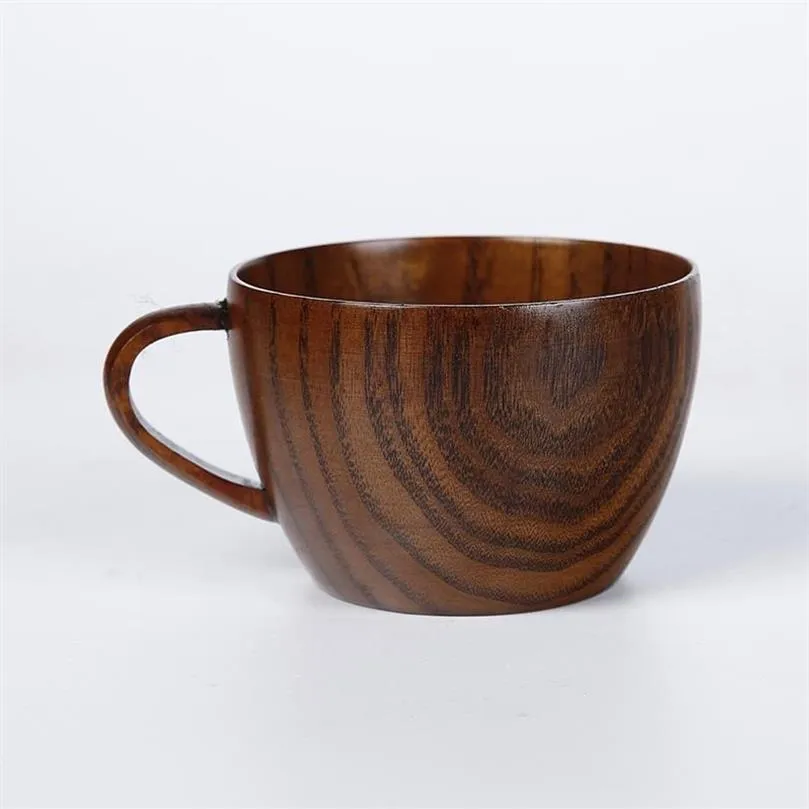 Mugs Natural Jujube Wooden Cup With Handgrip Coffee Tea Milk Travel Wine Beer For Home Bar 4296p