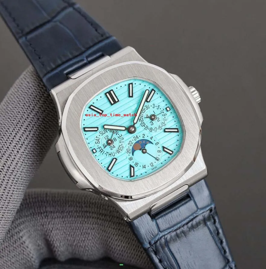 9 Style Super Quality Men Watch 5740/1G-001 40mm Ice Blue Dial 316L Steel Sapphire Auto Date Luminous Cal.240 Automatisk lindningsrörelse Multifunktion Mäns klockor