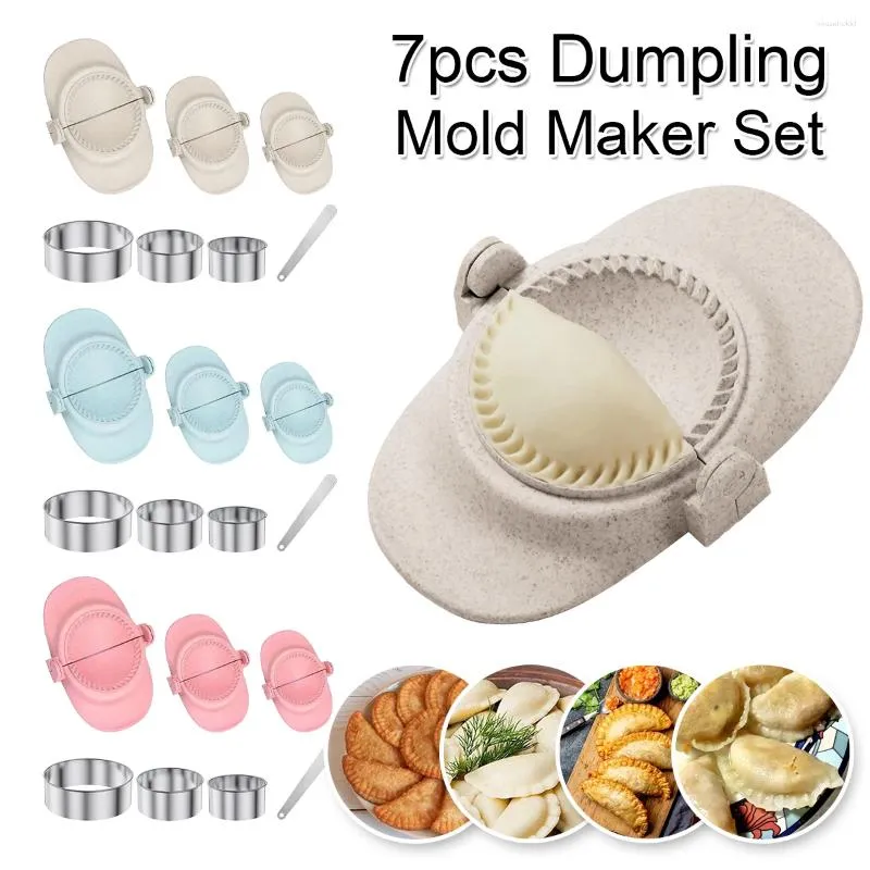 Strumenti di cottura 7 pezzi Set di stampi per gnocchi Acciaio inossidabile Maker Sicuro Empanada Press Mould Taglierina per pasta Cucina Jiaozi fai da te