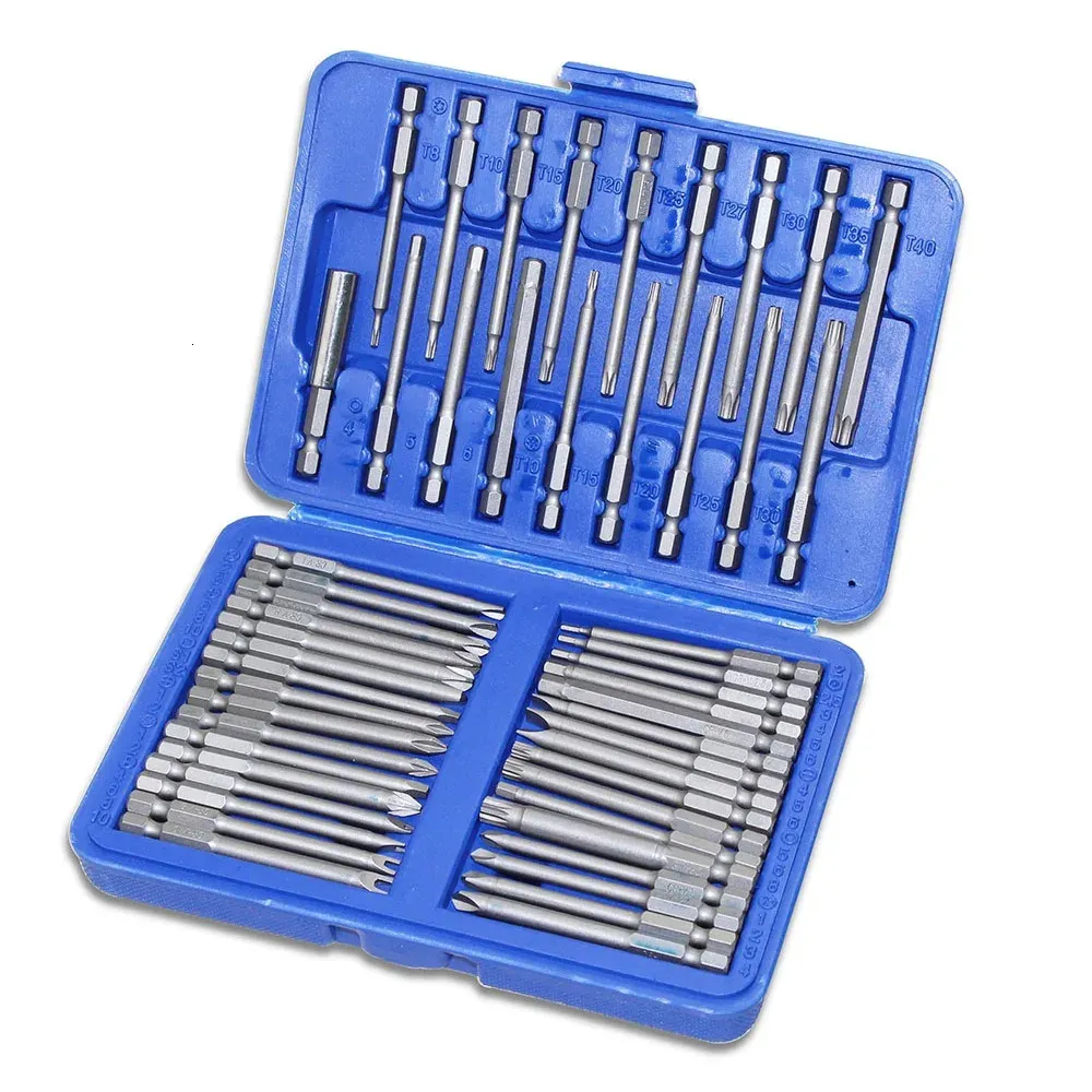 50pcs CRV Çelik Üçgen Kafa Tornavida Bitleri 14 Altı Hex Shank Torx Yıldız Phillips Terpon Kanıt Kiti 240123