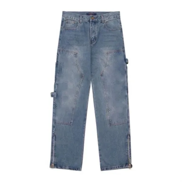 Pantalon technique Jeans pour hommes Pantalons pour hommes nouveau coton imprimé lettre mouchetée Couple de femmes lâche pantalon d'automne droit hommes pantalons gothiques, jeans de cowboy amples hommes