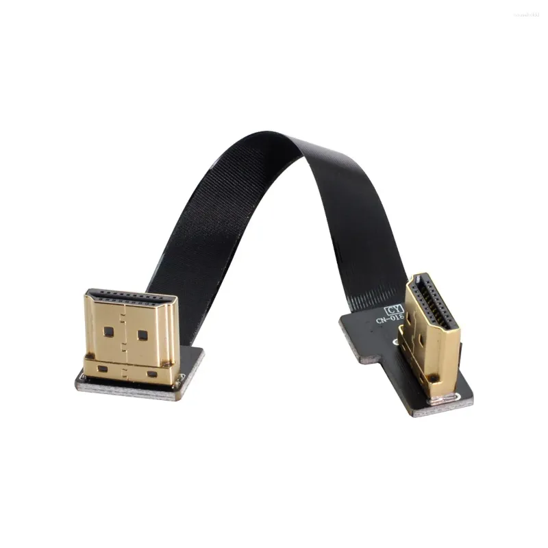 Computer Cables CYFPV Dual Right-Up 90 Degree Angled HDMI Type A Male To HDTV FPC Flat Cable For FPV Multicopter Aerial