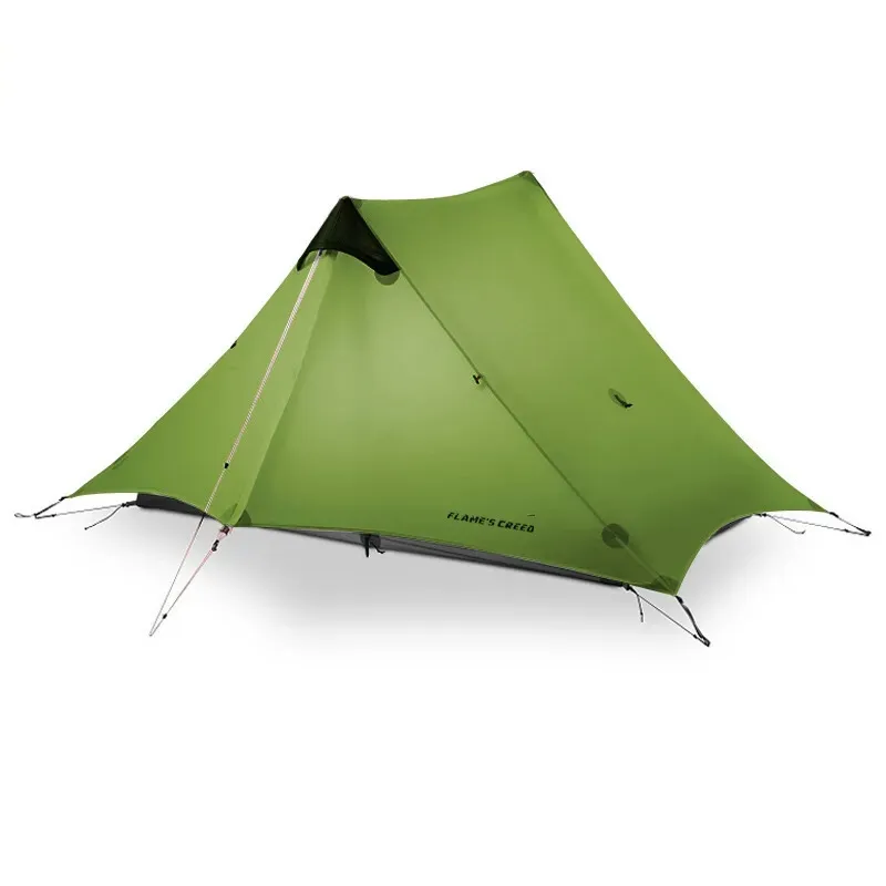 Flame's Creed Lanshan 2パーソンアウトドアウルトラライトキャンプテント3シーズンプロフェッショナル15D Silnylon Rodless Tent 240126