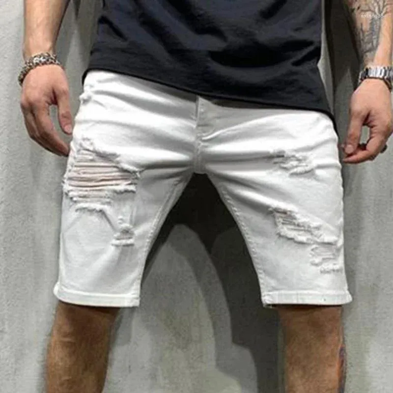 Męskie dżinsy 2024 Letnie dżinsowe szorty moda szczupłe spodnie męskie spodnie solidny kolor man tousery odzież