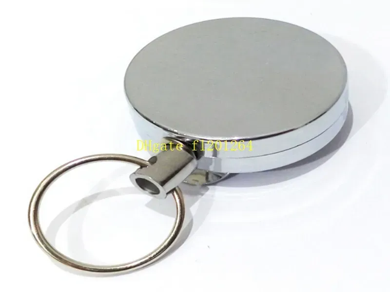 Fast shipping Metal 60cm long Retractable Reel Bus Credit ID Card Holder keyring keychain