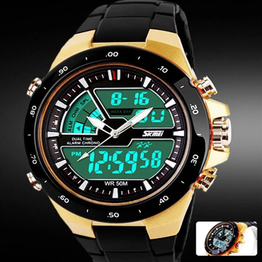 Skmei Men Sport Watches Wojskowy Sporty Casual Sports Watch Watood-Waterproof Waterproof Silikon Silikon