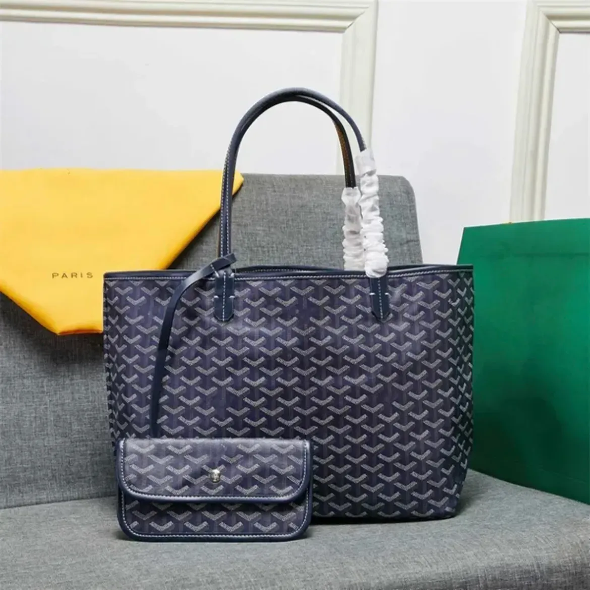 حقيبة حقيبة للتسوق من قطعتين مصممون مع حقيبة حامل بطاقة تحفظ